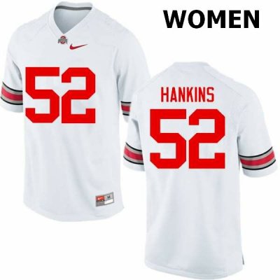 Women's Ohio State Buckeyes #52 Johnathan Hankins White Nike NCAA College Football Jersey Freeshipping YOJ8144PK